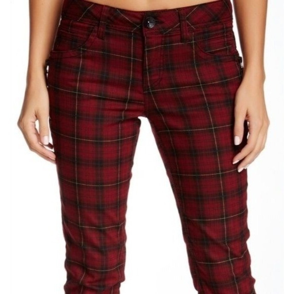 Democracy Women's Red Black Plaid Freedom Jegging Skinny Ankle Jeans Pant Size 7 - Picture 4 of 8